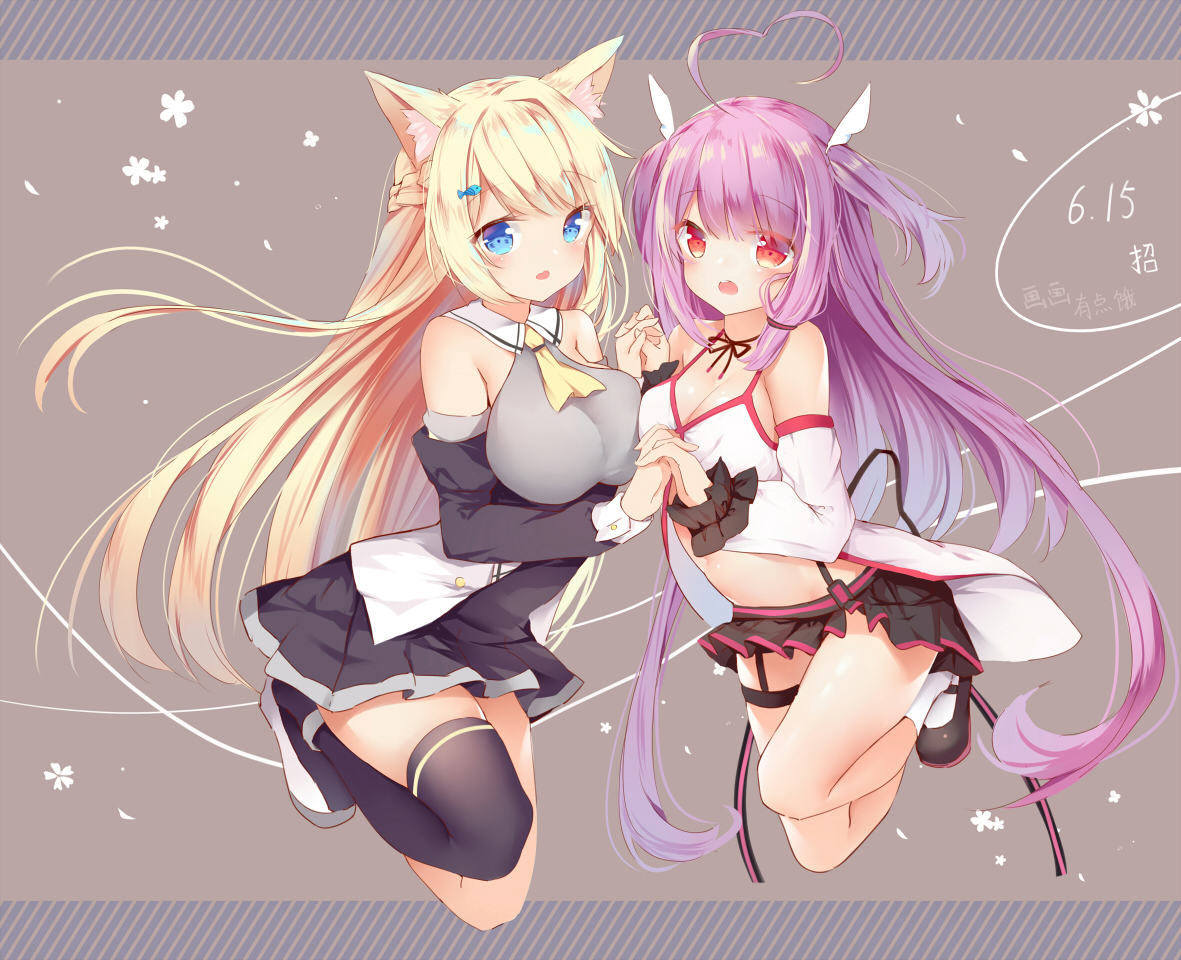 This is a pixiv picture whose title is 大姐猫猫贴贴.