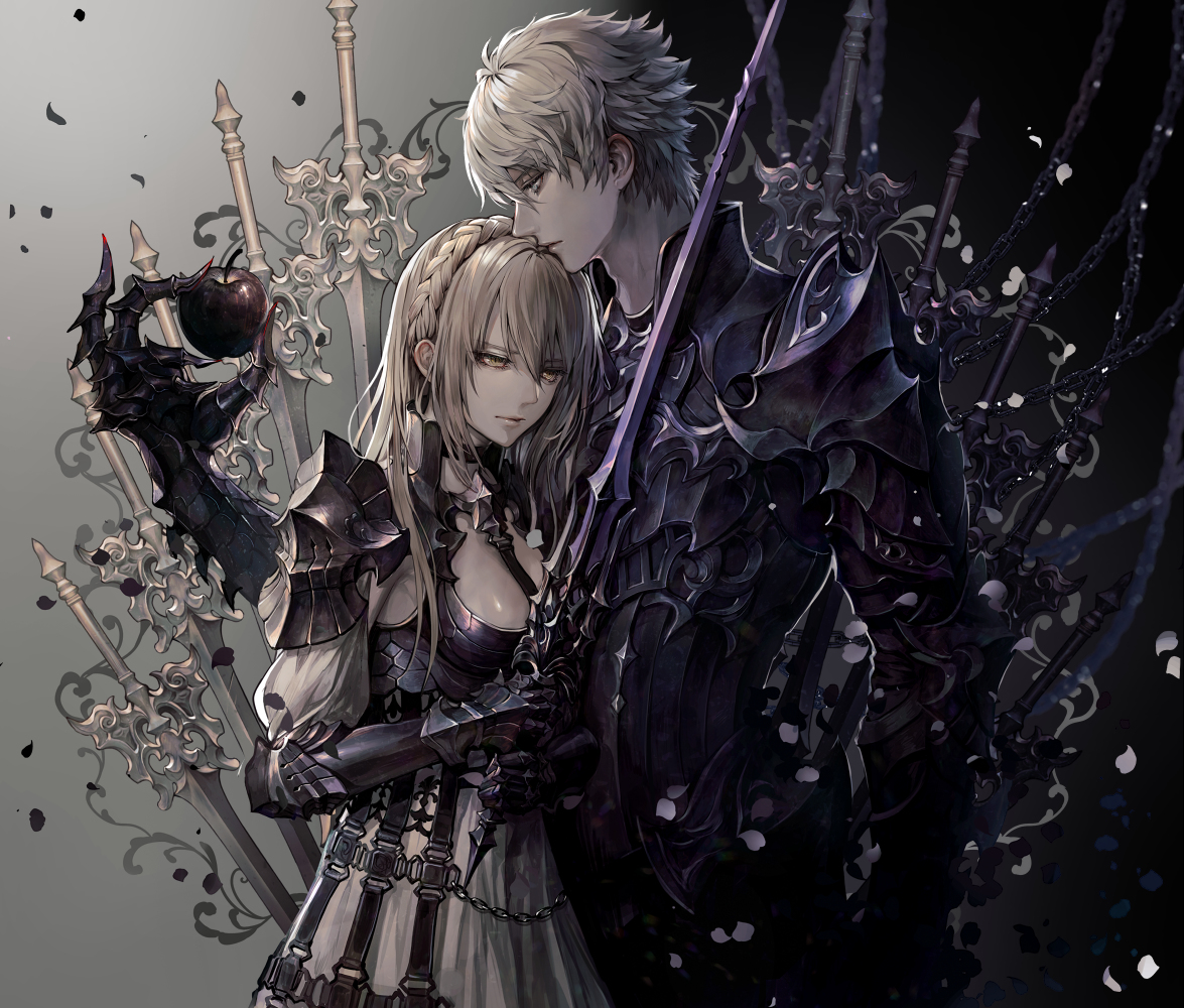 This is a pixiv picture whose title is 白と黒.