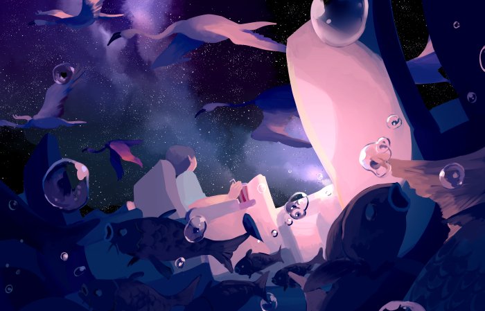 This is a pixiv picture whose title is 走馬灯.
