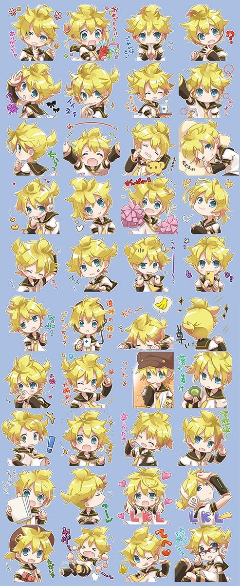 This is a pixiv picture whose title is 鏡音レンだけのスタンプ.