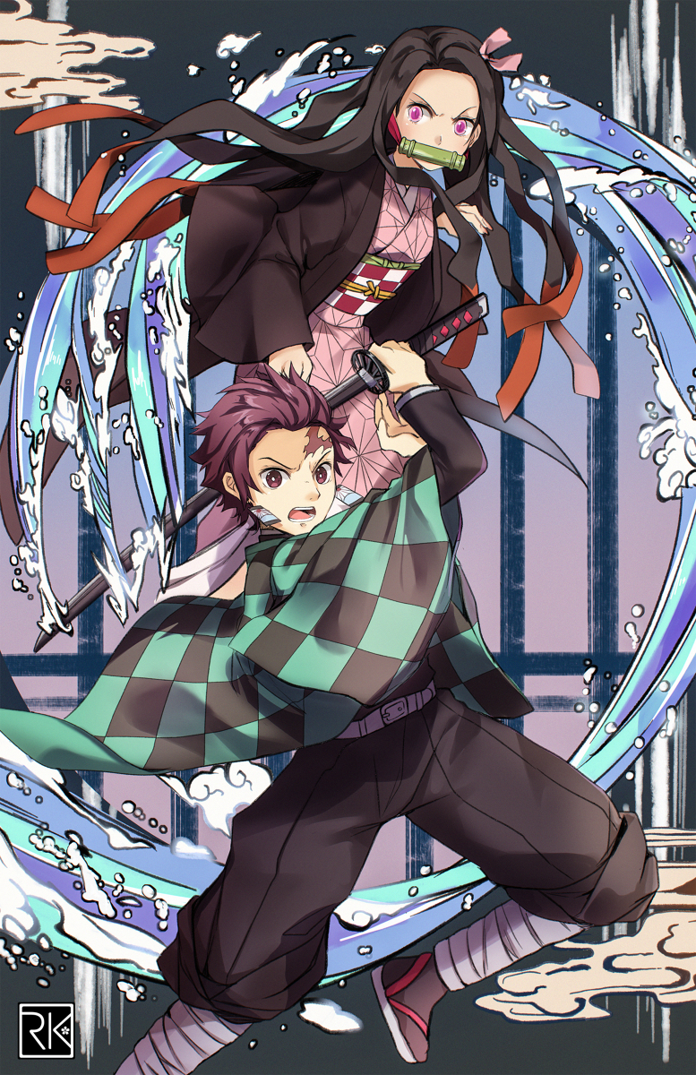 This is a pixiv picture whose title is 鬼滅の刃.