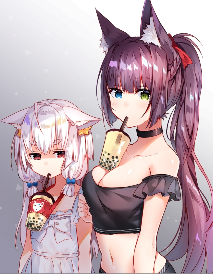 This is a pixiv picture whose title is 手放しタピオカ.