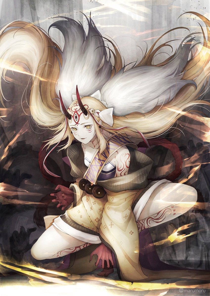 This is a pixiv picture whose title is 茨木童子.