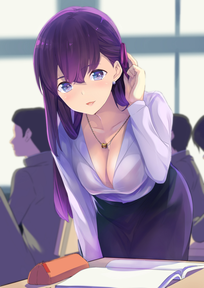 This is a pixiv picture whose title is 間桐桜先生「ん？どこが分からないのかな？」.
