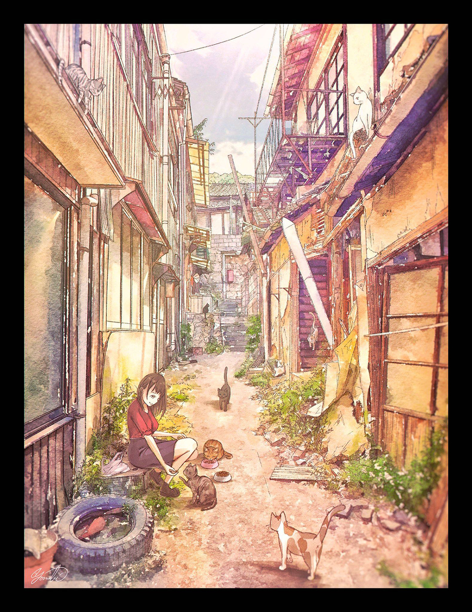 This is a pixiv picture whose title is 猫の飯使い.