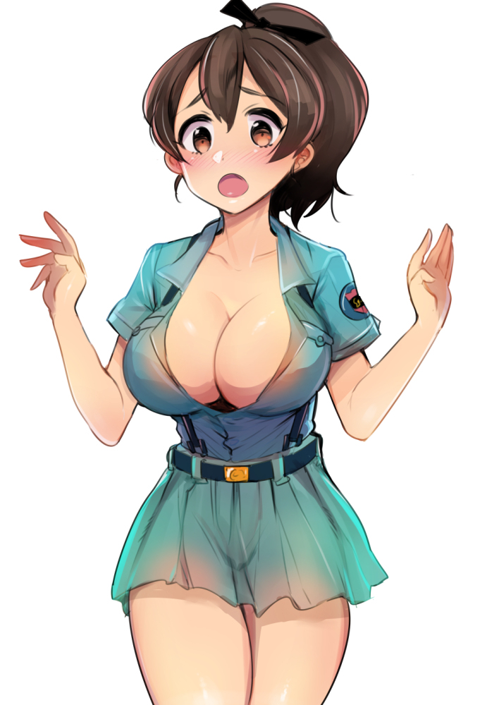 This is a pixiv picture whose title is 柚子ちゃんに青師団高校の制服着せてみた.