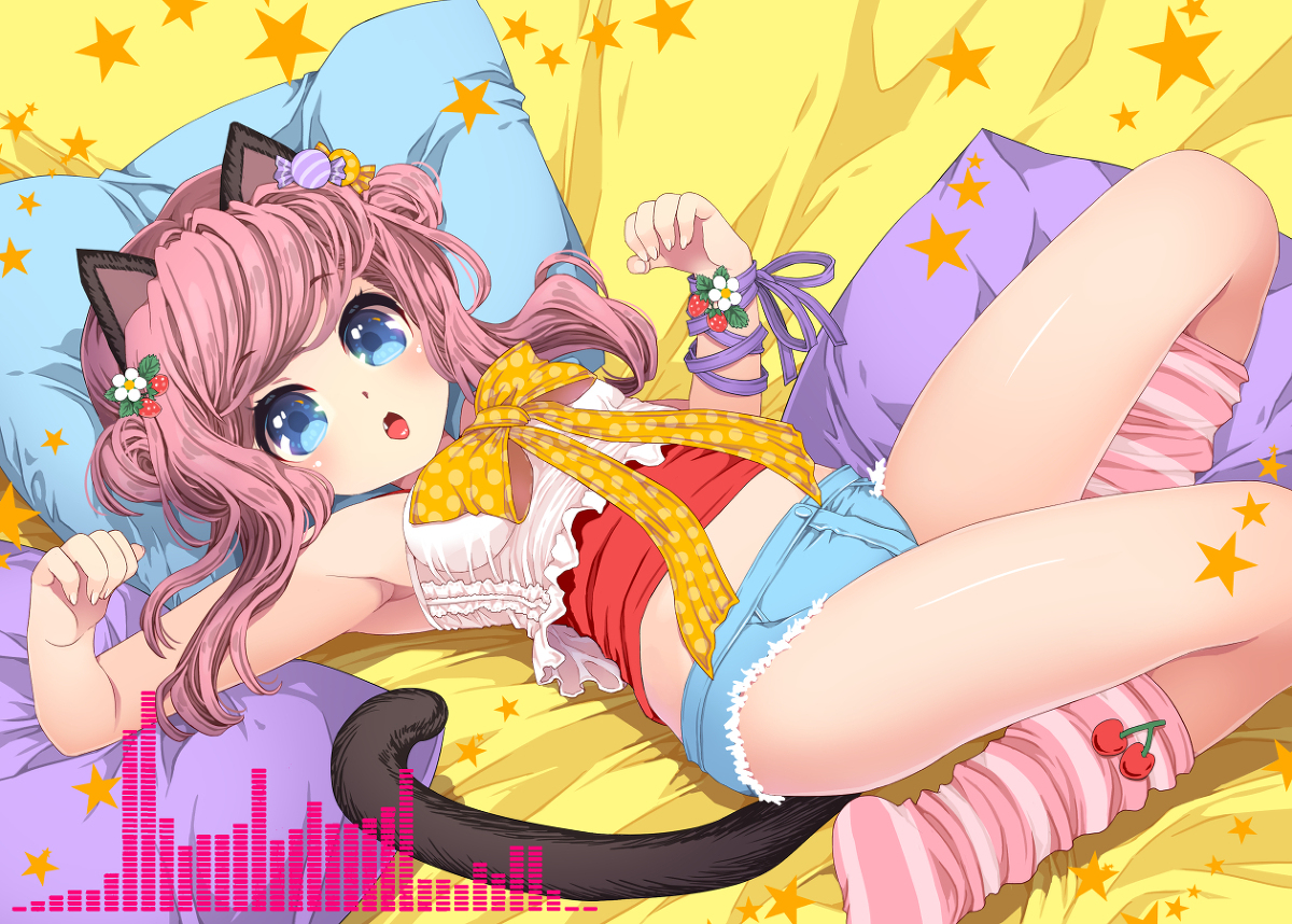 This is a pixiv picture whose title is 「にゃーと鳴く犬」作詞・作曲・歌：鈴根らい.