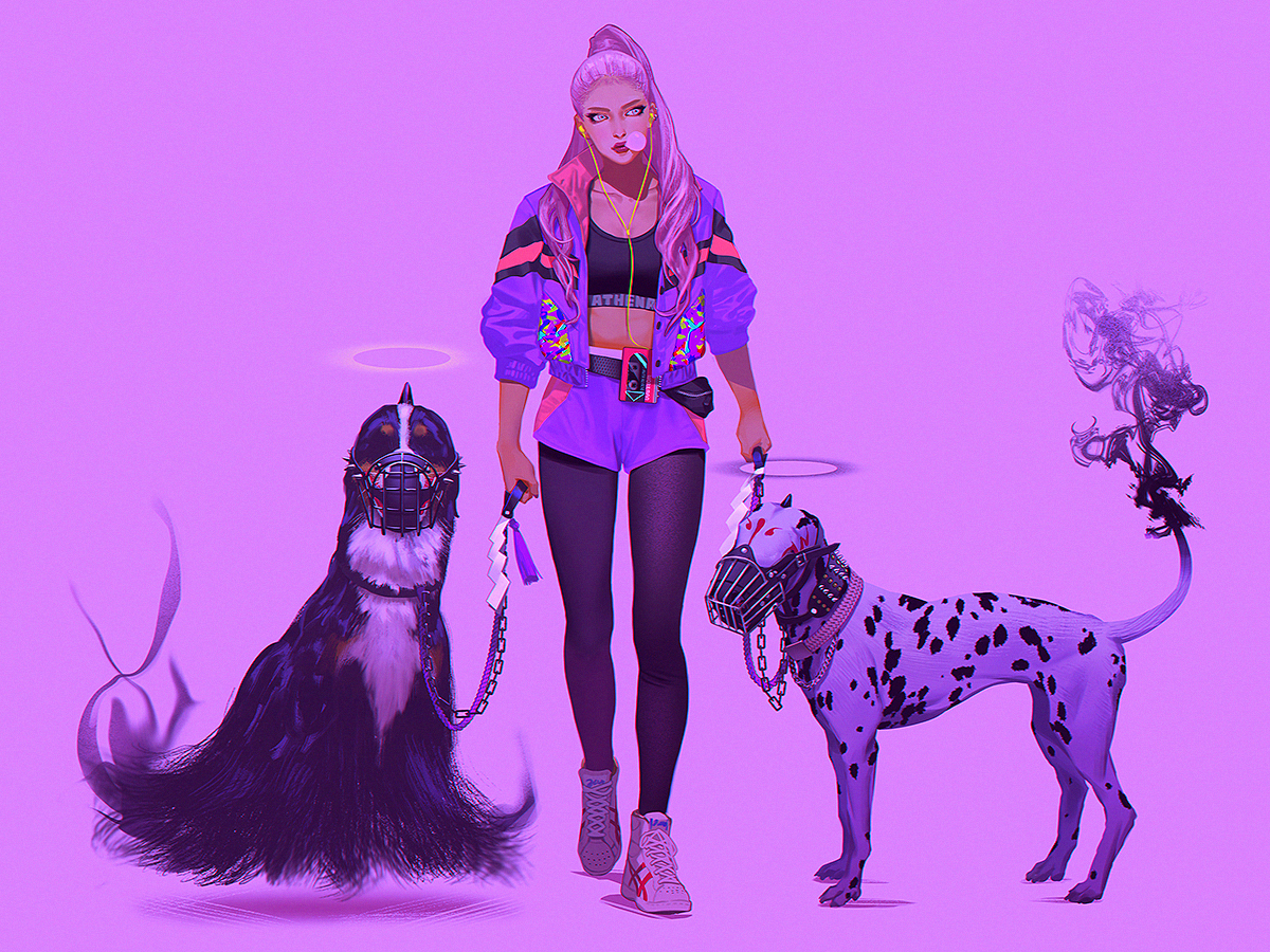 This is a pixiv picture whose title is 霊犬.
