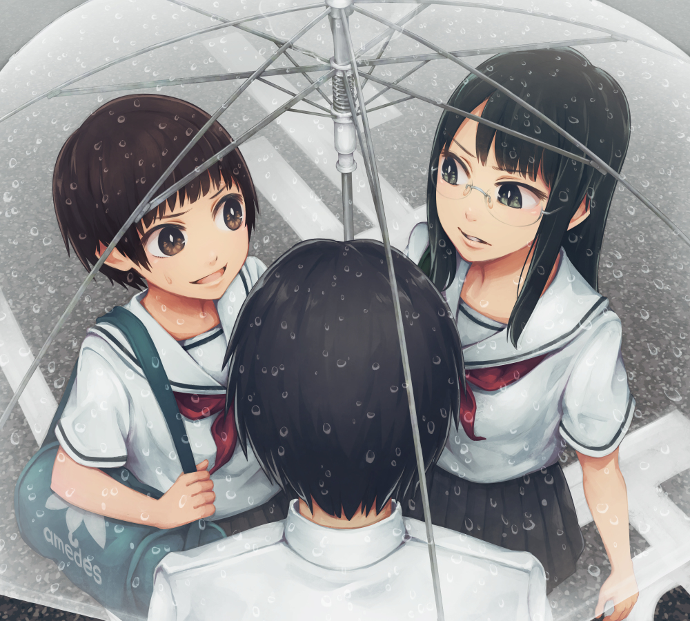 This is a pixiv picture whose title is あいあいあい傘.