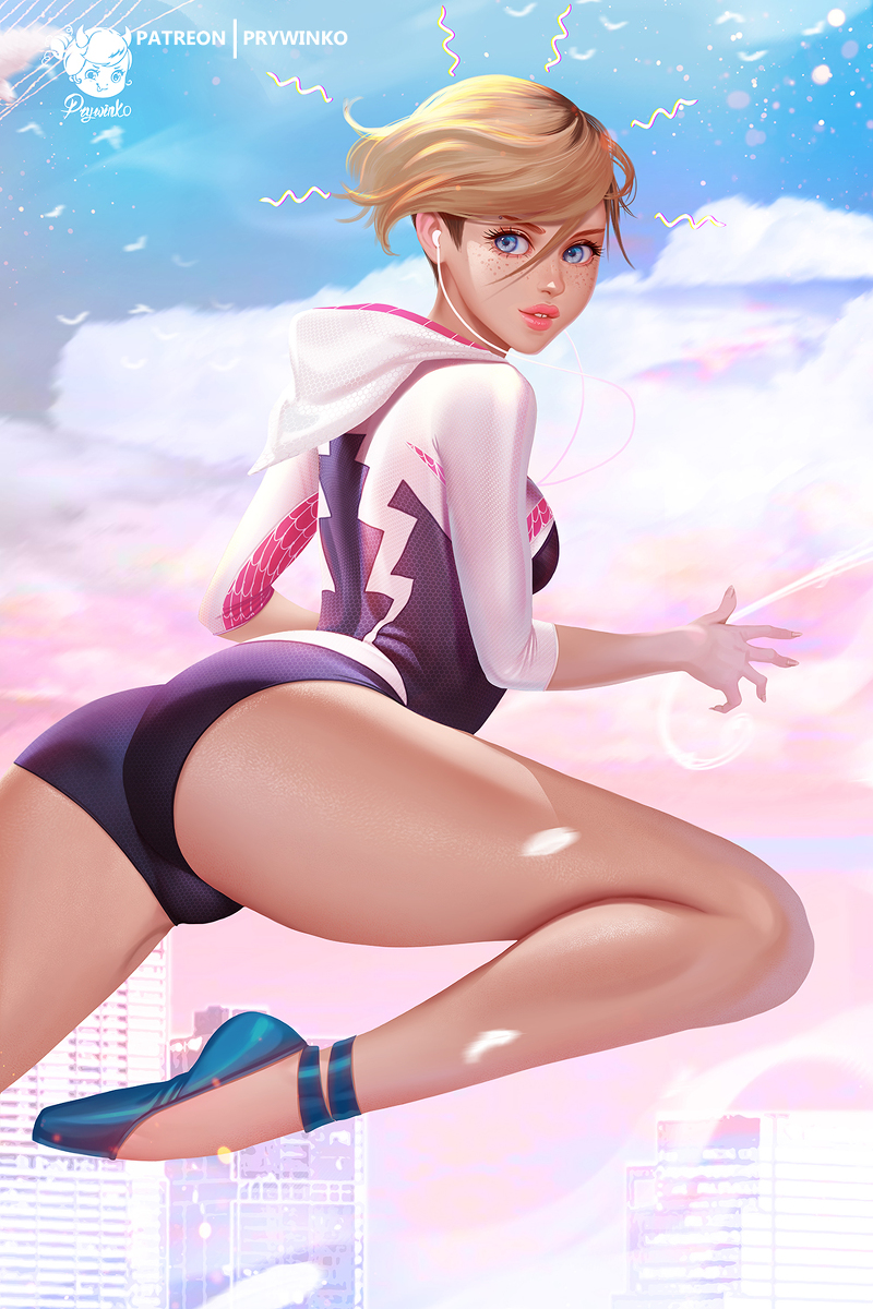 This is a pixiv picture whose title is Spider Gwen.