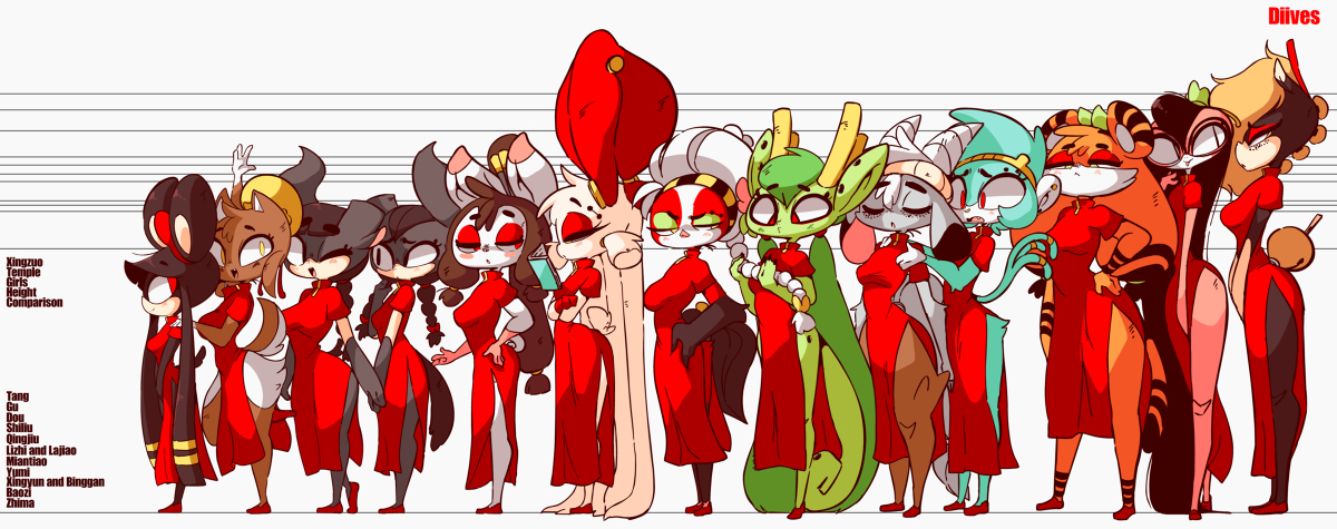 This is a pixiv picture whose title is Xingzuo Girls Height Comparison.