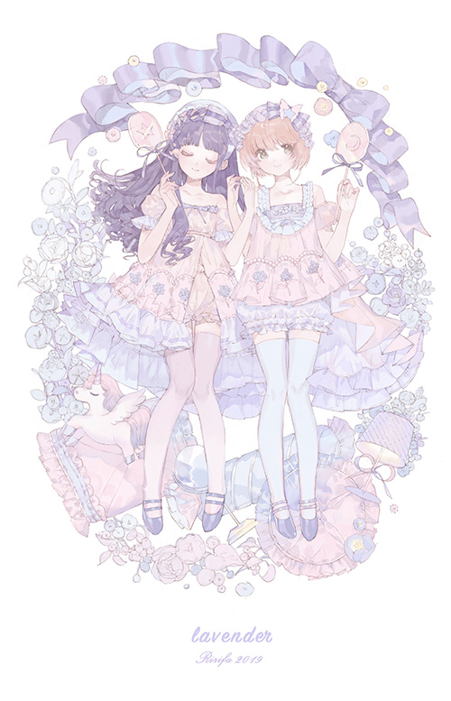 This is a pixiv picture whose title is lavender.