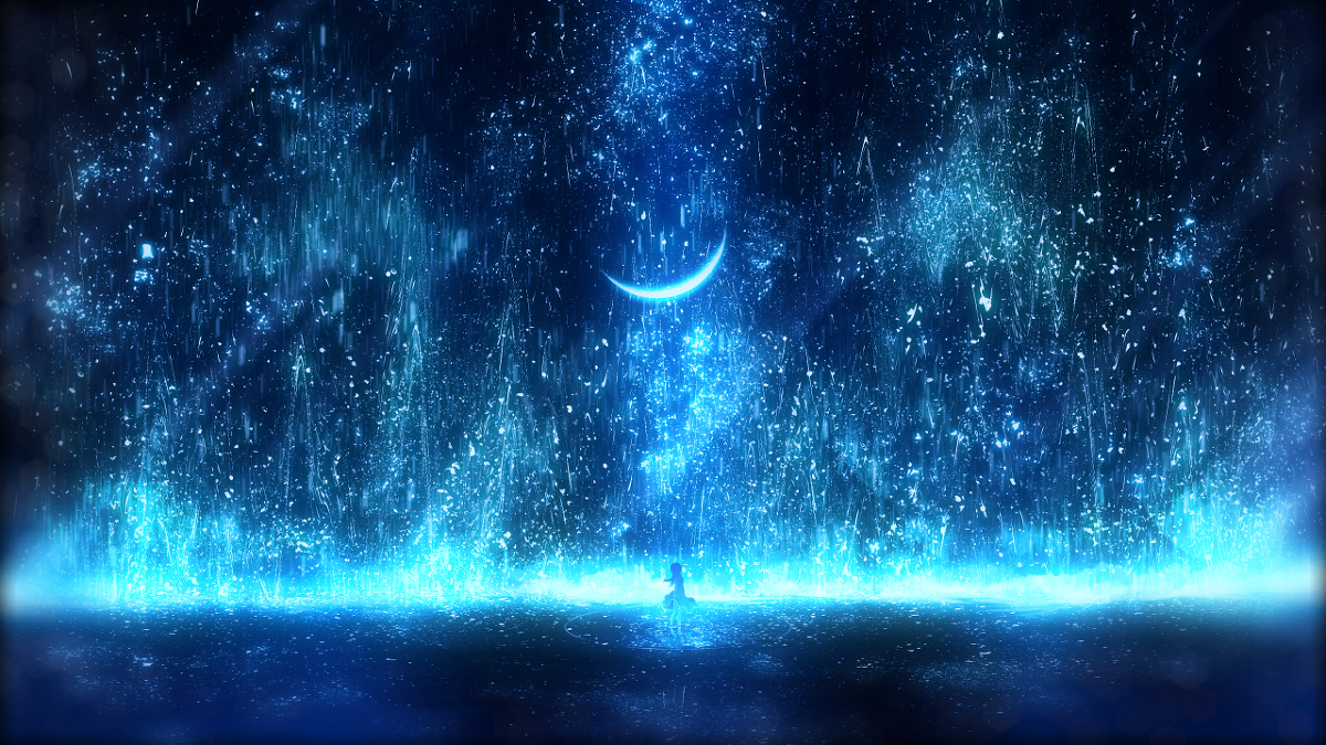 This is a pixiv picture whose title is 星の滝.