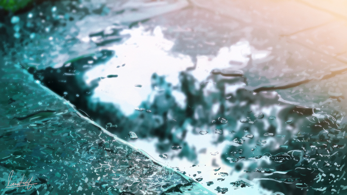 This is a pixiv picture whose title is 雨が彩る.