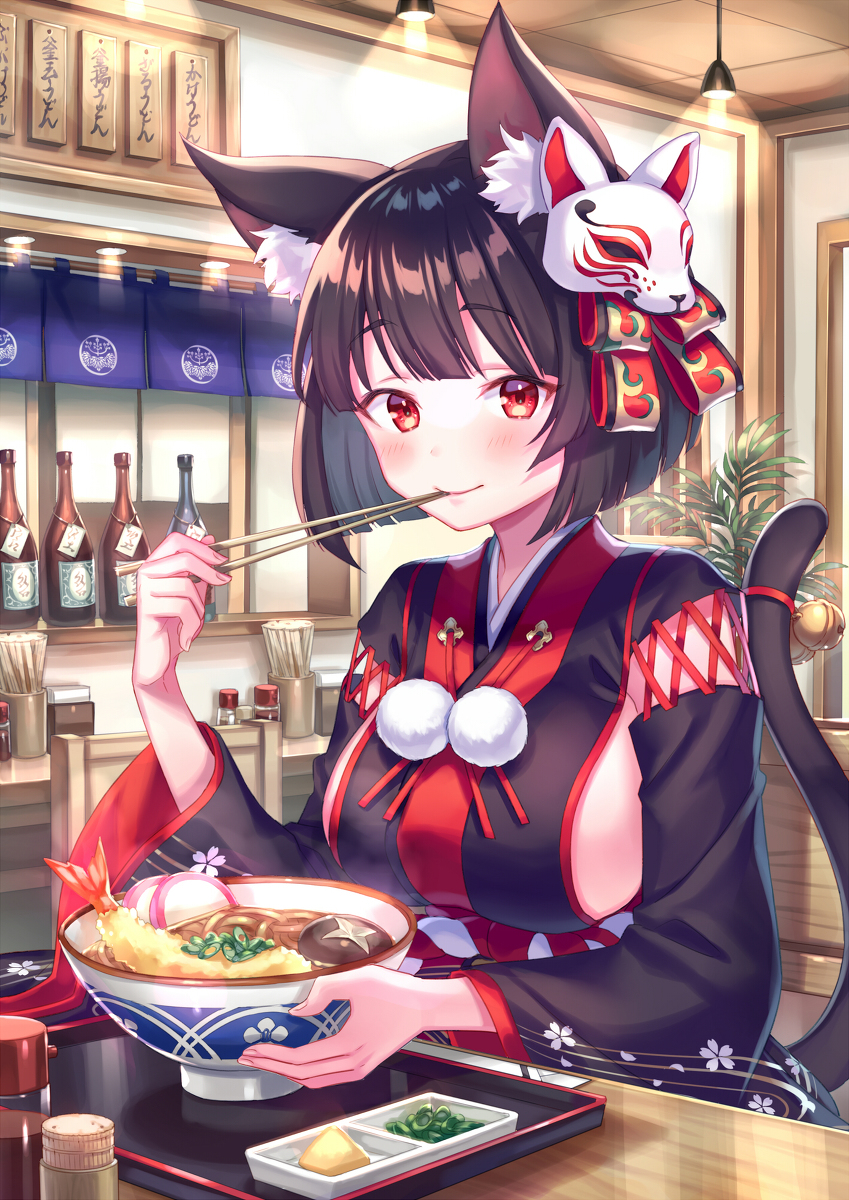 This is a pixiv picture whose title is ご褒美うどん.