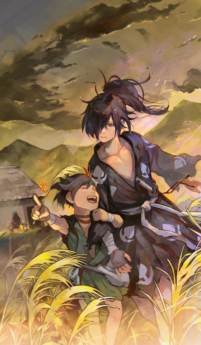 This is a pixiv picture whose title is どろろと百鬼丸.