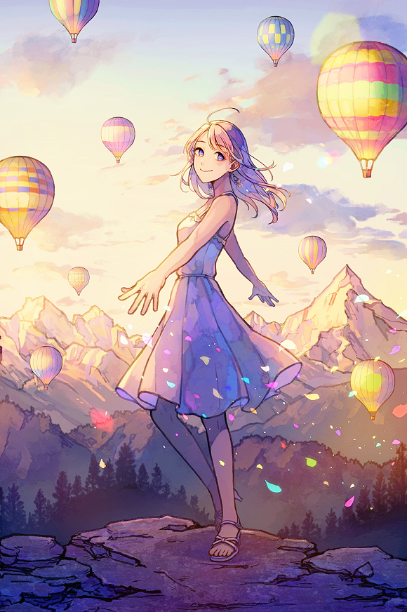 This is a pixiv picture whose title is 夜明けのパレード.