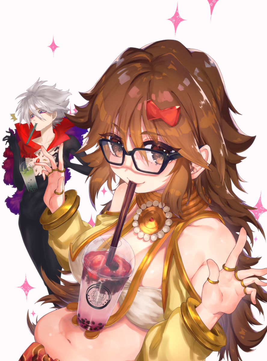 This is a pixiv picture whose title is タピオカチャレンジ！！！！！！！！！！！！！！！.