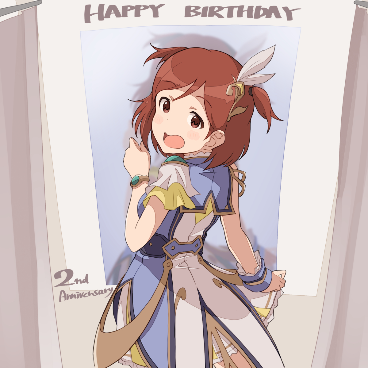 This is a pixiv picture whose title is 青葉美咲生誕祭、ミリシタ2ndアニバ記念.