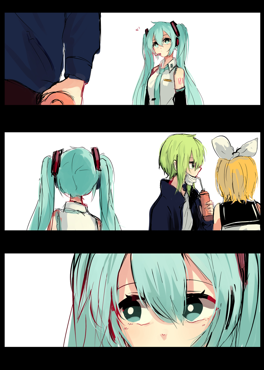 This is a pixiv picture whose title is GUMIKU GUMI x 初音ミク log8 (中国語注意 ).