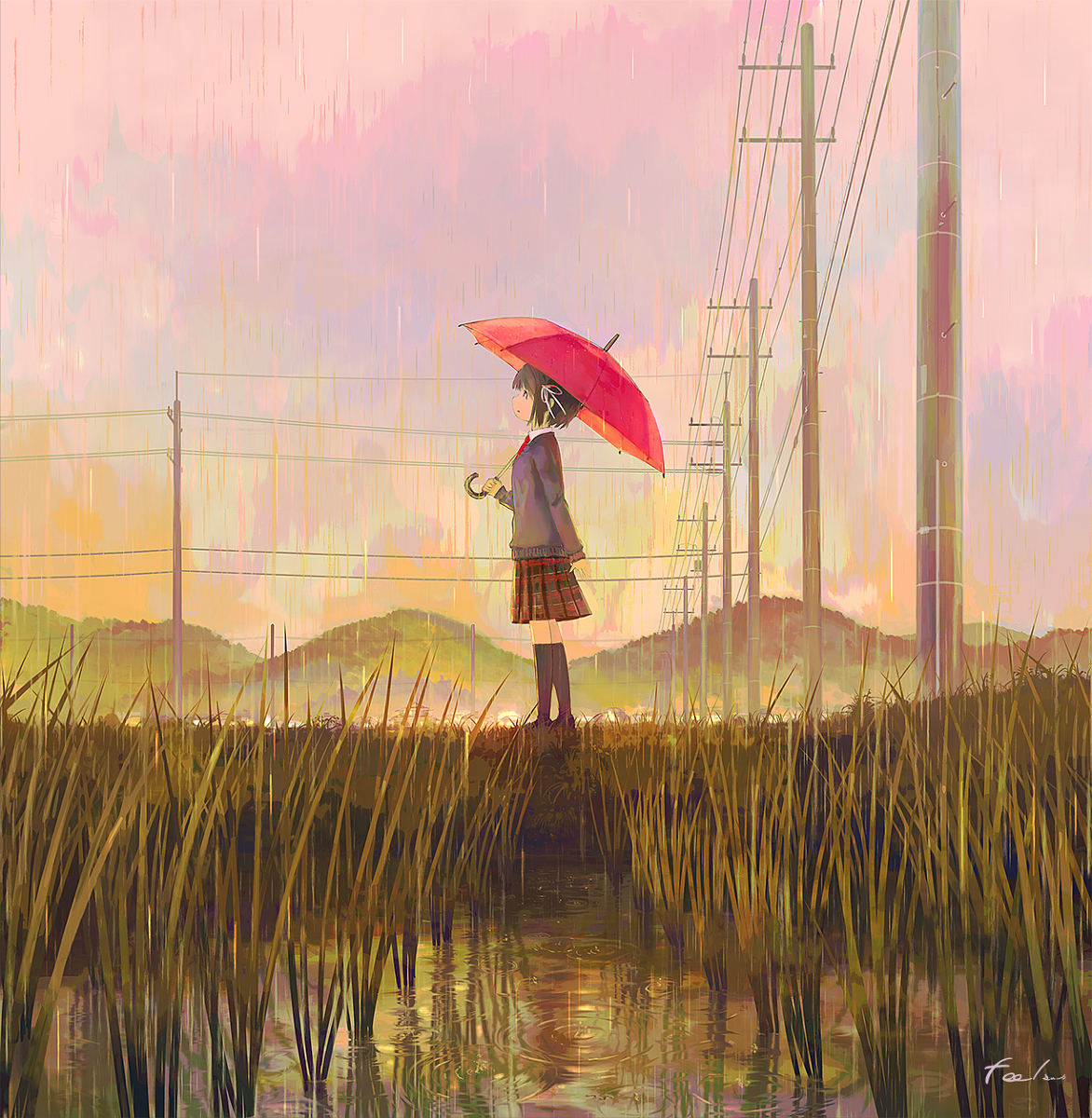 This is a pixiv picture whose title is 梅雨.