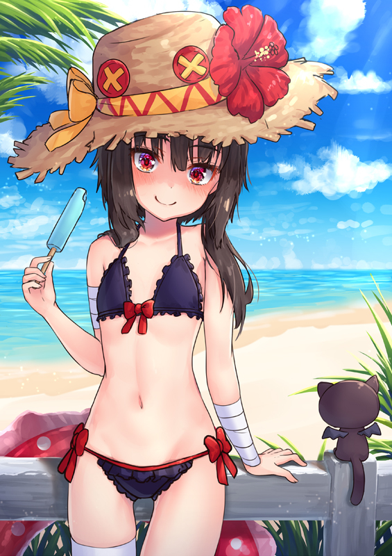 This is a pixiv picture whose title is 大胆な水着で攻めるめぐみんさん.