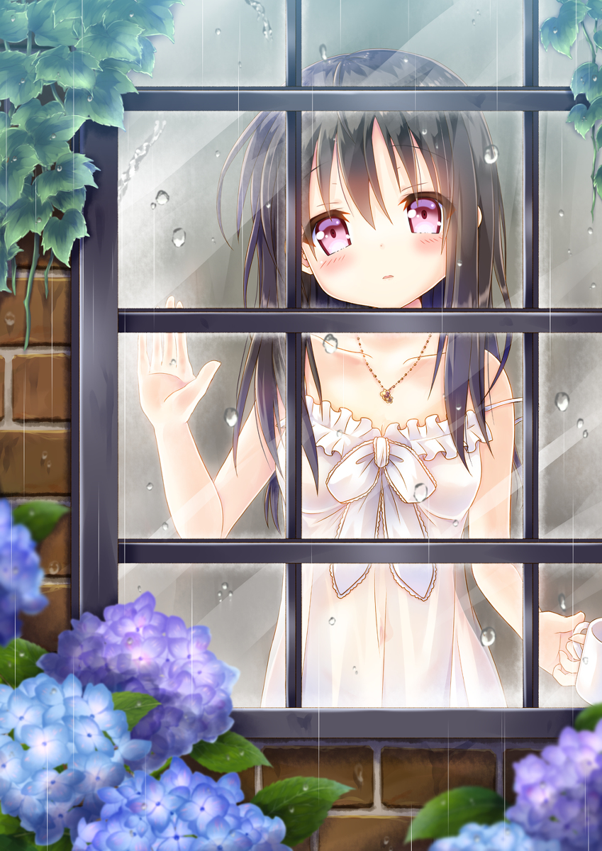 This is a pixiv picture whose title is 雨の日.