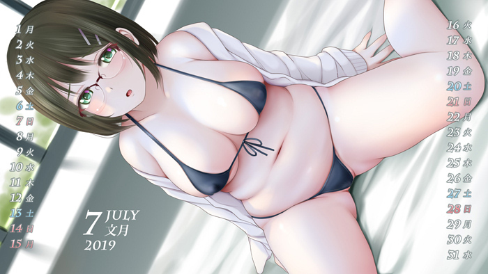 This is a pixiv picture whose title is ７月カレンダー.