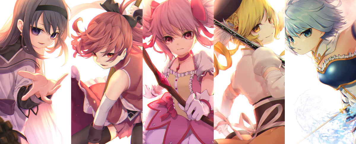 This is a pixiv picture whose title is puella magi holly quintet.