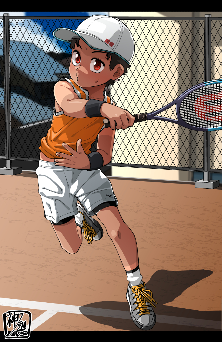 This is a pixiv picture whose title is 習作「テニス４」.