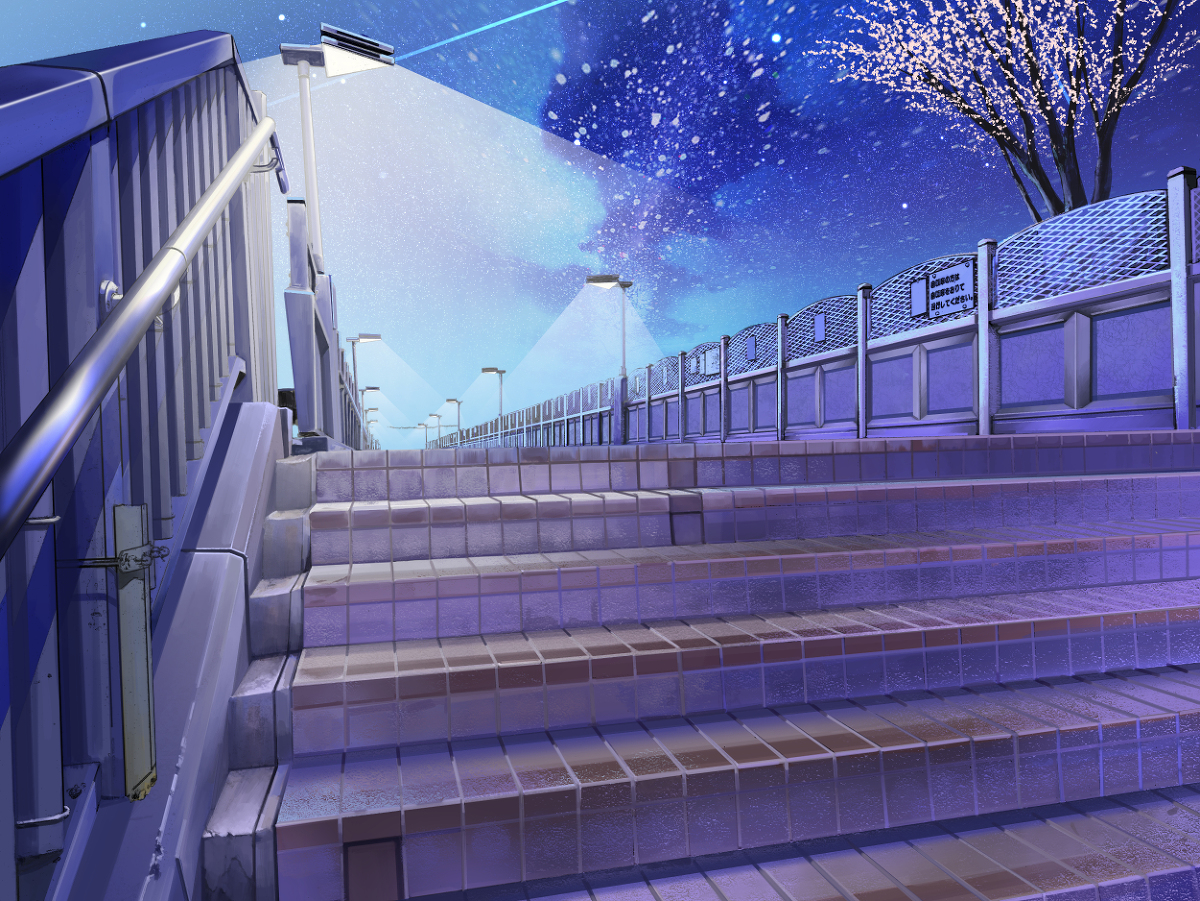 This is a pixiv picture whose title is 歩道橋.