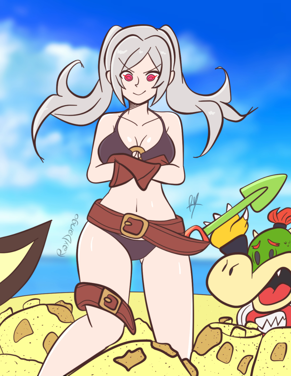 This is a pixiv picture whose title is Beach Bully.