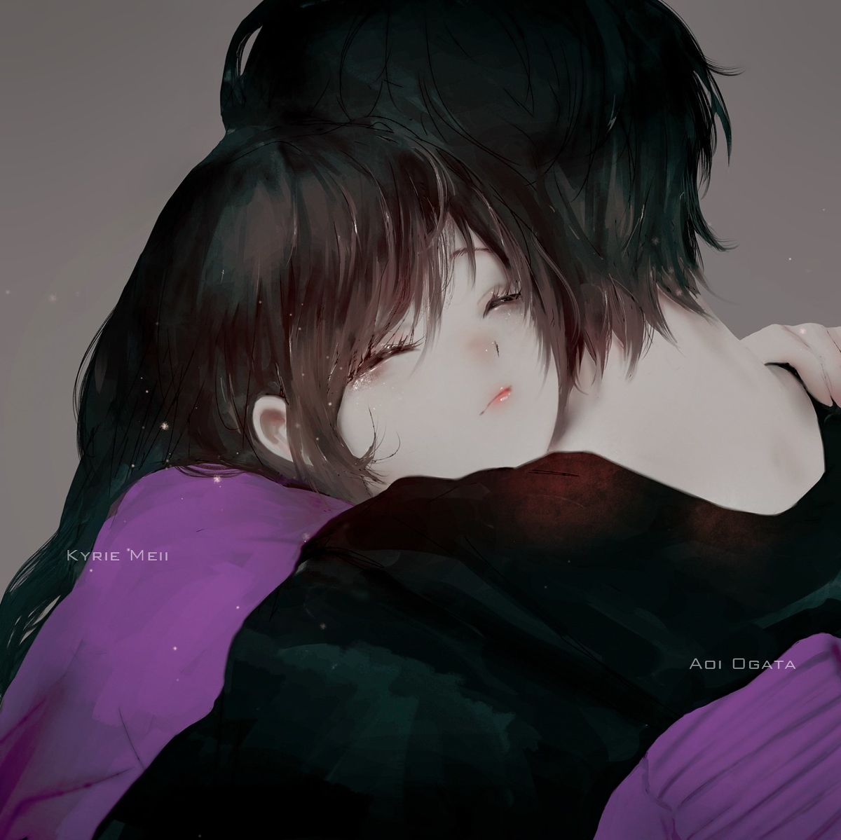 This is a pixiv picture whose title is Hug.