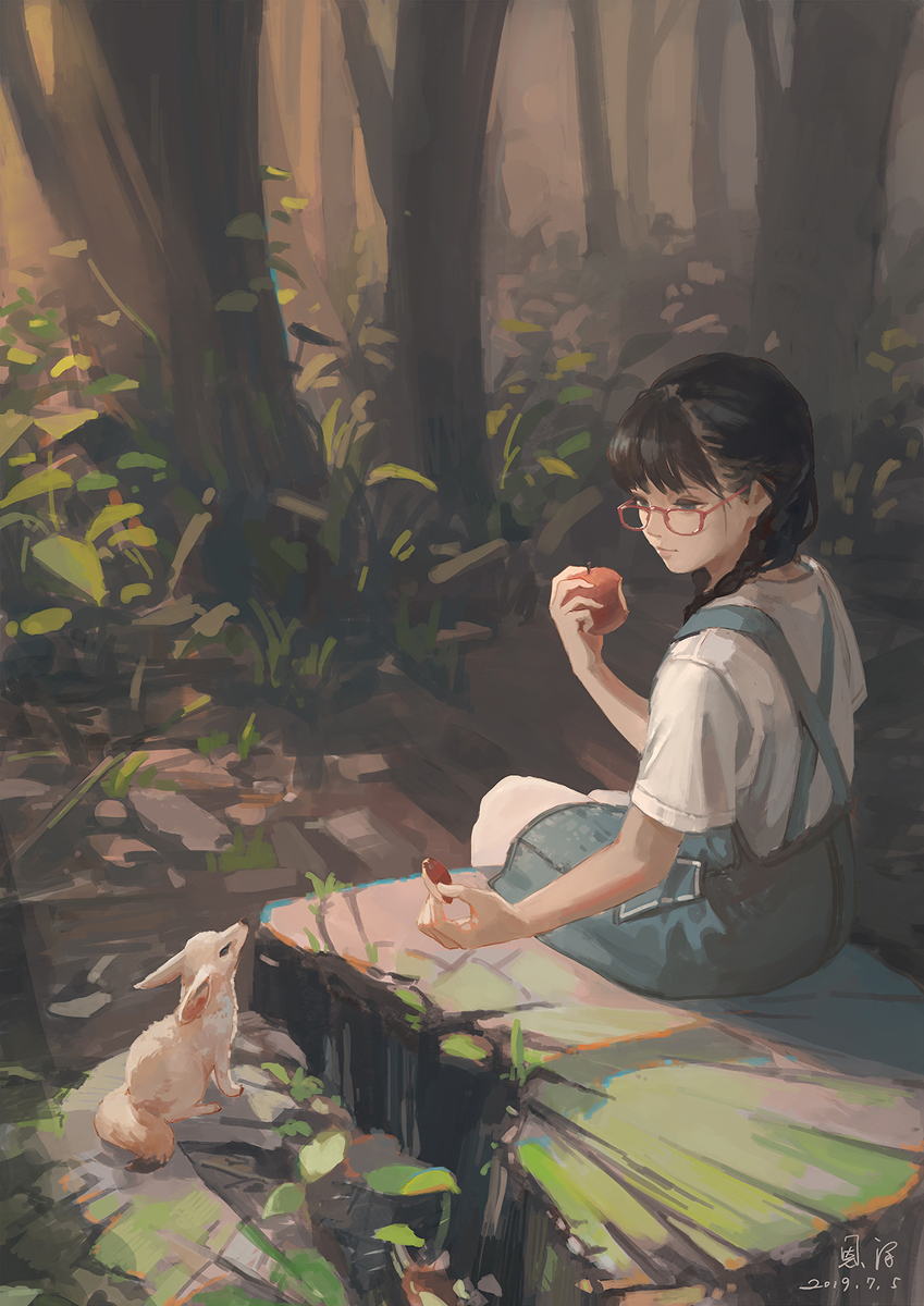This is a pixiv picture whose title is 一緒に食べる.