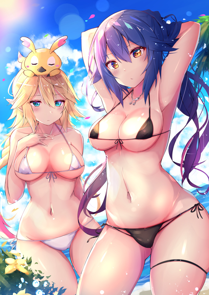 This is a pixiv picture whose title is 夏のクーナ＆アイカ.