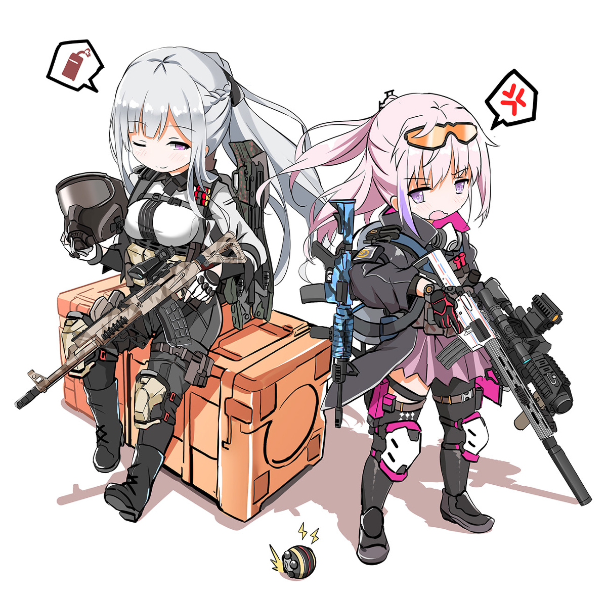 This is a pixiv picture whose title is AR15 & AK12.