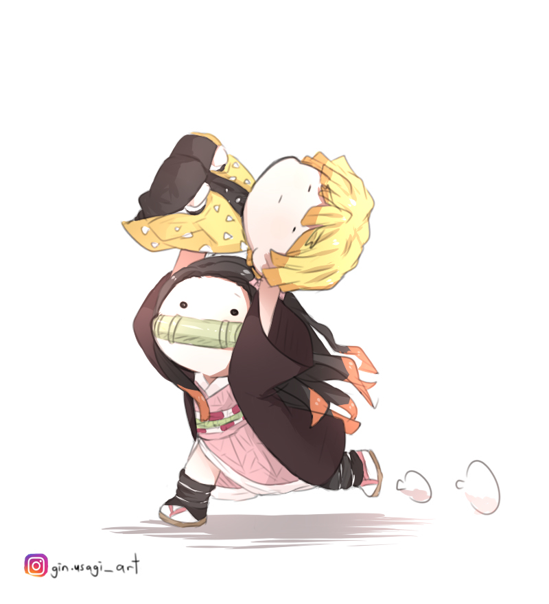 This is a pixiv picture whose title is 鬼滅の刃.