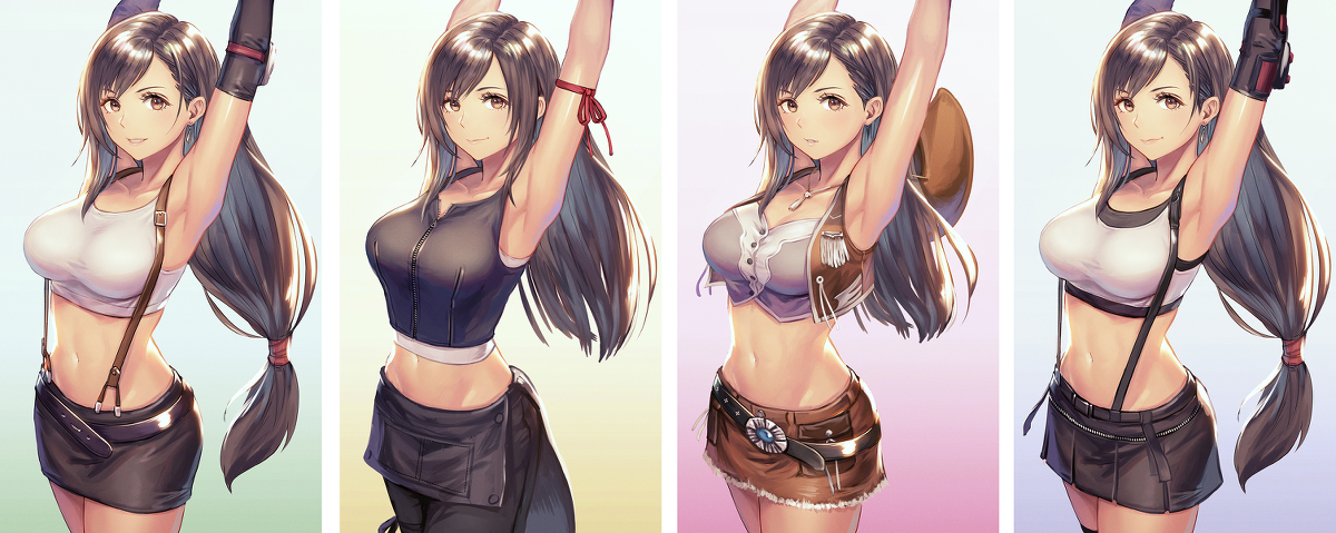 This is a pixiv picture whose title is どのティファがお好き？.