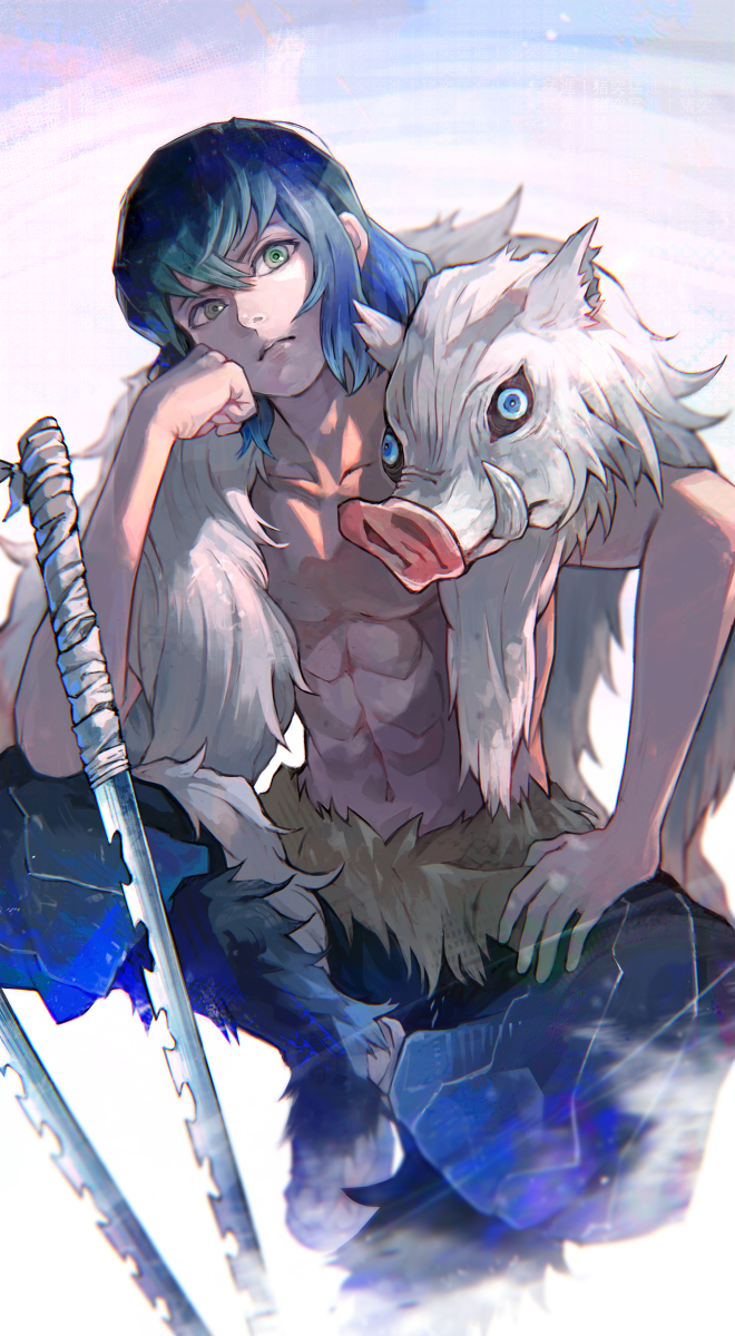 This is a pixiv picture whose title is 嘴平伊之助.