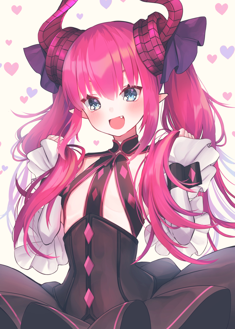 This is a pixiv picture whose title is みてみて！子イヌ！ツインテールよ！.