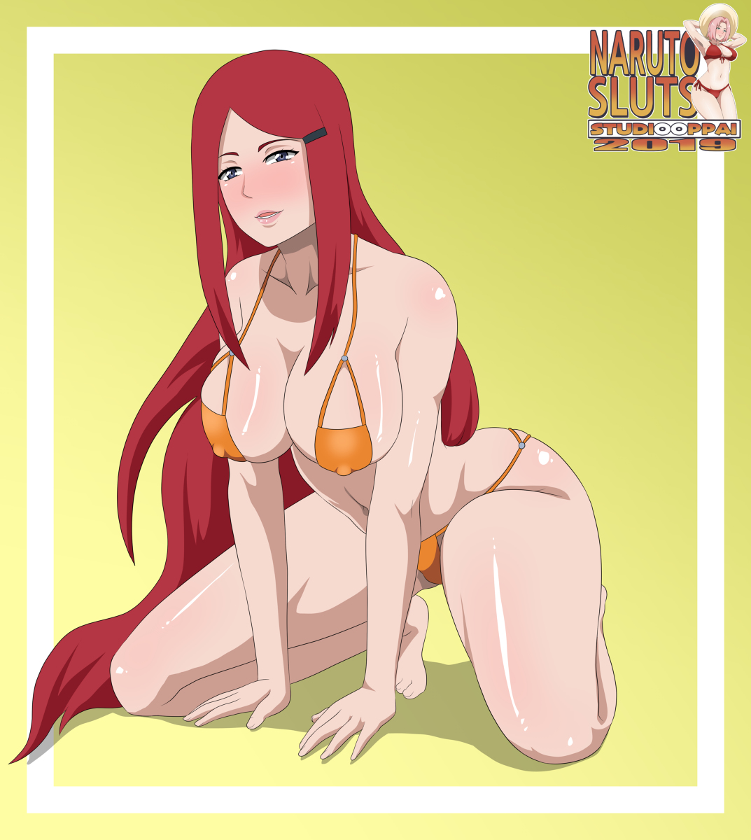 This is a pixiv picture whose title is Kushina Swimsuit - Naruto.