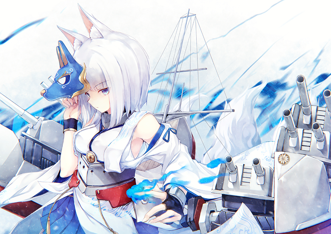 This is a pixiv picture whose title is 戦艦のほうの加賀さん.