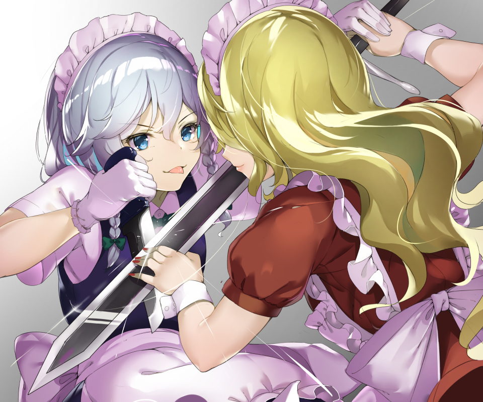 This is a pixiv picture whose title is メイド対メイド.