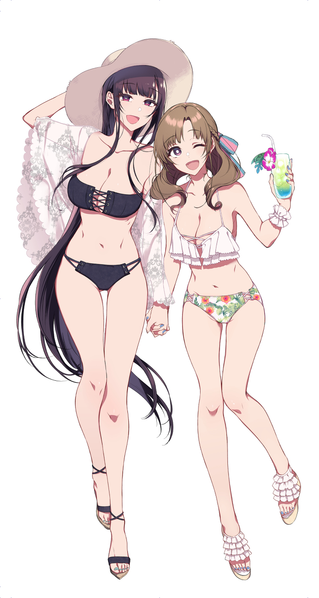 This is a pixiv picture whose title is 水着お姉ちゃん&お母さん.