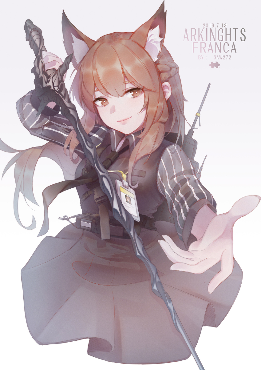 This is a pixiv picture whose title is 明日方舟 芙兰卡.