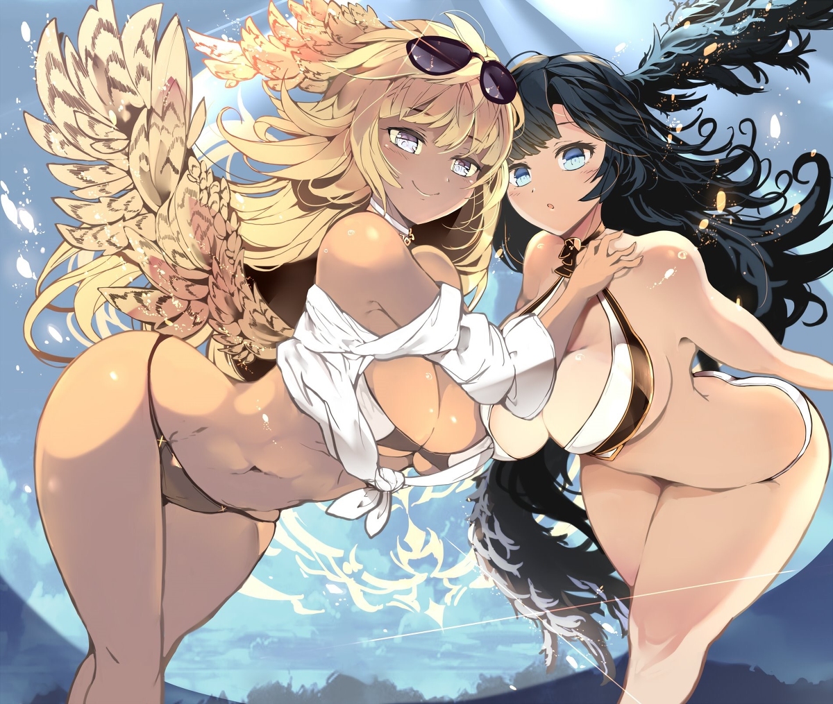 This is a pixiv picture whose title is 水着ハルマル.