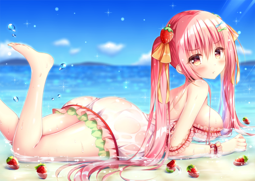 This is a pixiv picture whose title is 「あつすぎ～。。」.