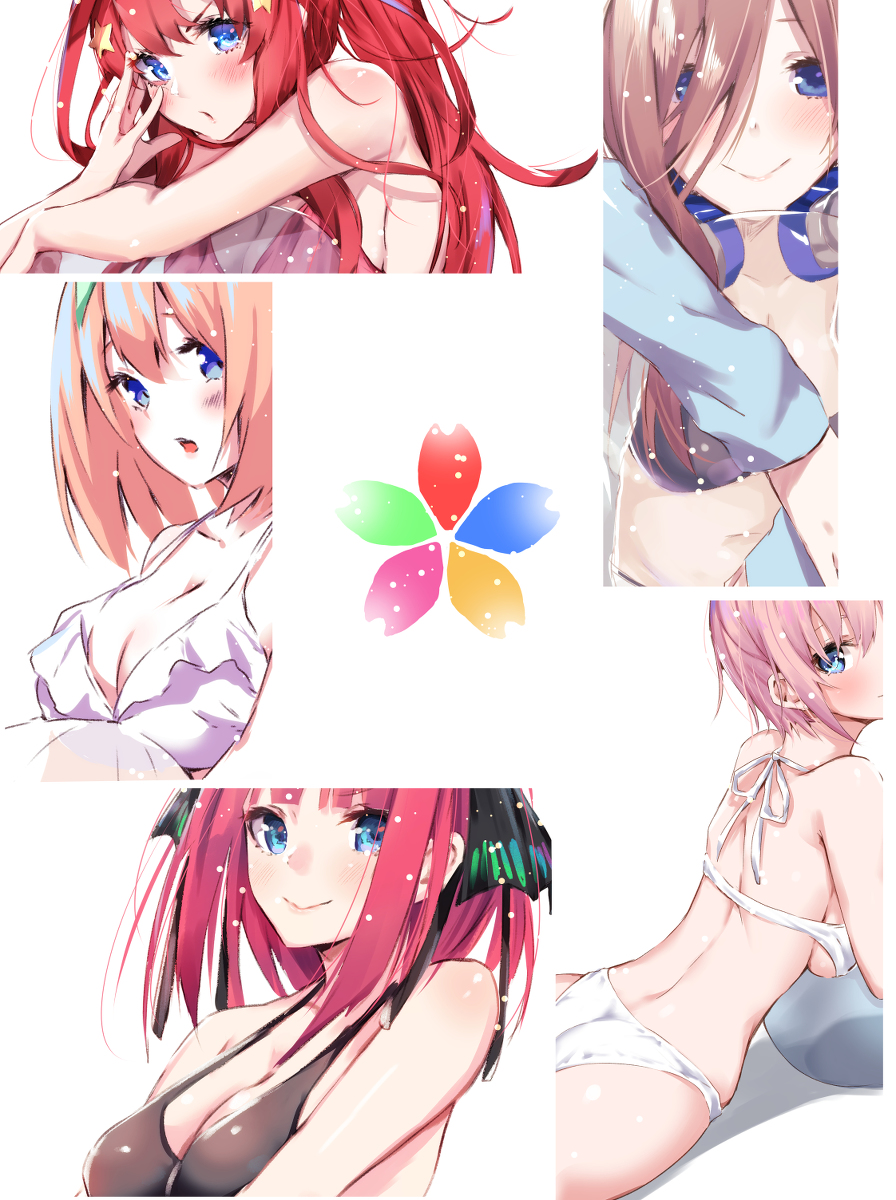 This is a pixiv picture whose title is 五等分の水着.