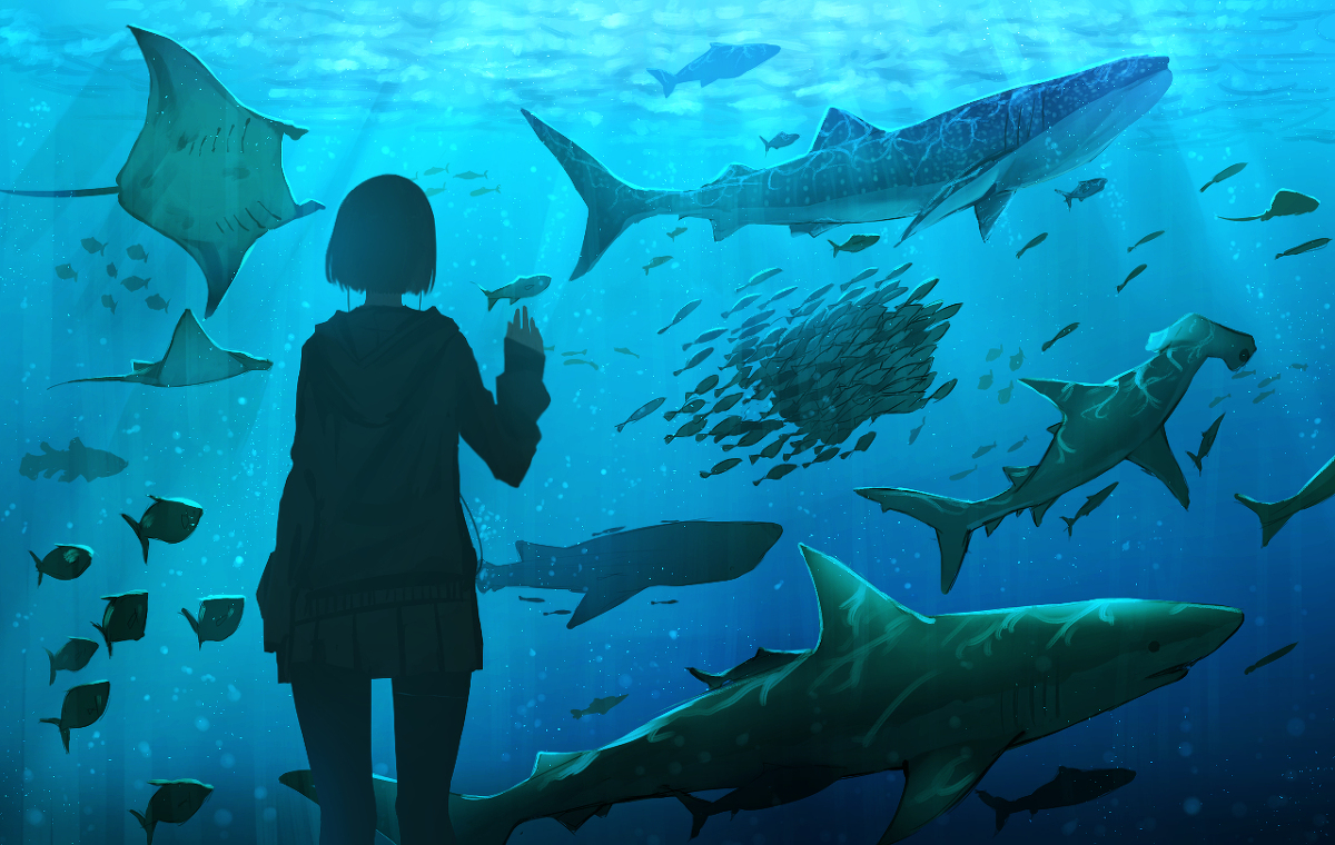 This is a pixiv picture whose title is 海底パレード.