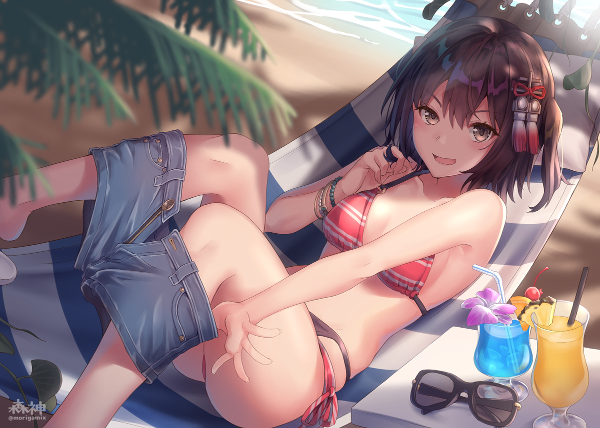 This is a pixiv picture whose title is 水着川内.